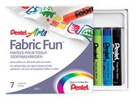 Pentel Textielkrijt PTS7 Doos 7 Kleuren