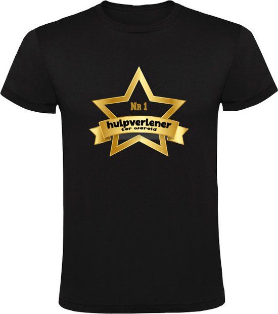 Beste Hulpverlener ter wereld Heren T-shirt XXL Zwart Katoen