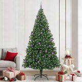 vidaXL Sapin de Noël artificiel Vert 240 cm PVC et Acier et Plastique