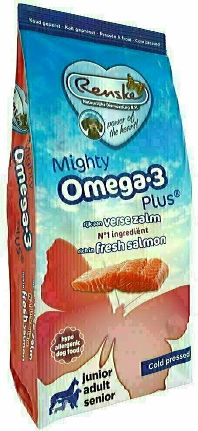 Renske - Mighty Omega Plus Zalm Geperst Hondenvoer - 15 kg