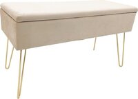 Echtwerk Zitbank Scarlett - Gestoffeerde Bank met Fluweel, Opbergruimte, Crème