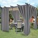 LORDTEX Waterdichte binnen- / buitengordijnen voor patio - thermisch geïsoleerd, zonwerend afneembare kleverige verduisterende gordijnen met lipjes voor slaapkamer, veranda, pergola, 132 x 241 cm, 2
