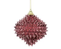 Decoris boule de Noël 8cm plastique rose 1 pièce