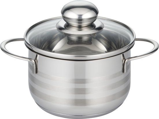 Fackelmann Hoog kookvat 16 cm RVS Grijs