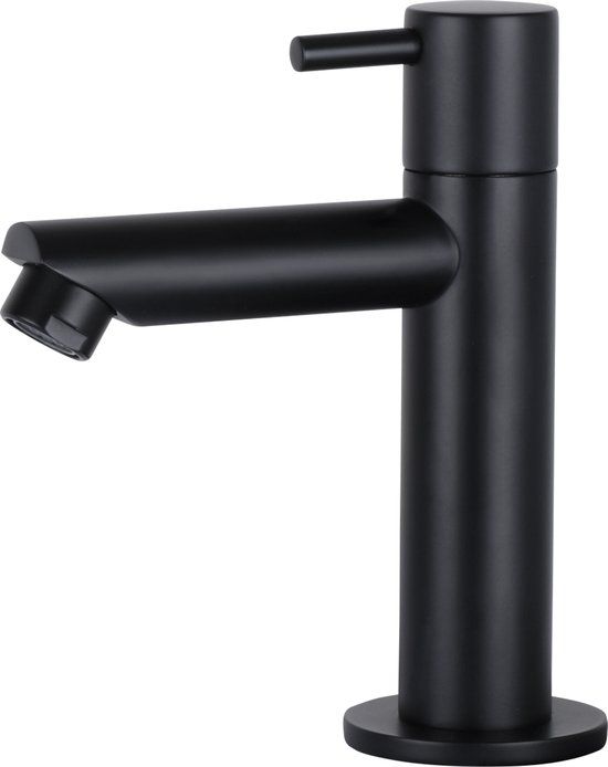 Differnz Wastafelkraan Recht - Mat Zwart - Modern - 13.4cm Uitloop