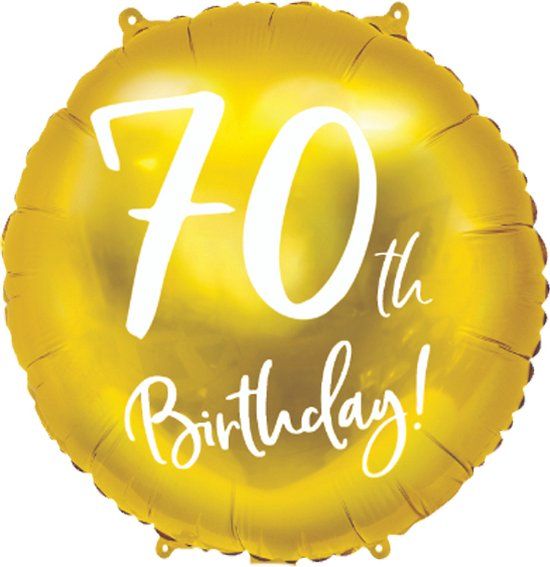 Party-Decoration Partydeco Folieballon 70 Birthday Goud 45 cm