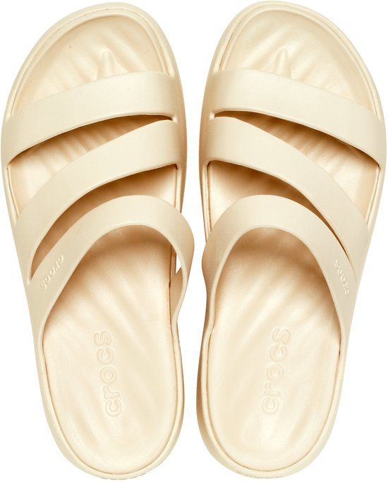 Crocs Getaway Strappy Slides Women Off White 37