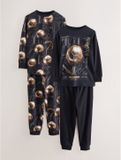Next - Jongens - Set van 2 pyjama's met lange mouwen - Zwart