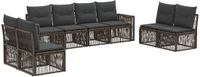 vidaXL Tuinbank Set 8 zitplaatsen Grijs en Donkergrijs Polyrattan