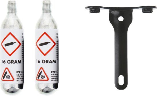 MTB Cycling CO2 patronen / cartridges / capsules met Aluminium houder - 16 gr