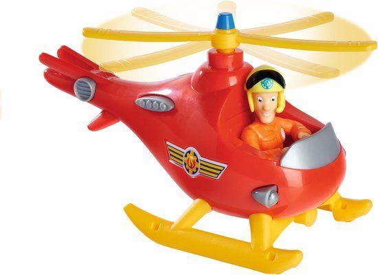 Simba Brandweerman Sam Wallaby Helikopter Speelgoedvoertuig - Rood/Geel/Blauw