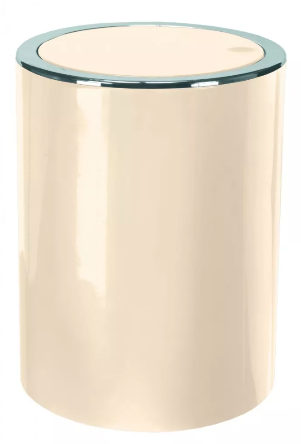 KLEINE WOLKE Clap - Vuilnisbak - 5 liter - Rond - Beige, Zilver