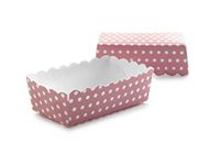 Ibili Muffinvormpjes, rechthoekig, papier, roze/wit, 9,5 x 3,2 x 5,5 cm, 12 stuks