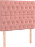VidaXL Hoofdeind & Voeteind Roze Polyester/Hout 1000 mm x 70 mm x 1180 mm