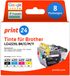 print24 Inktcartridges voor Brother LC422XL, multipack (BK/C/M/Y), 8 stuks