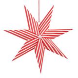 Mica Decorations kerstster rood wit gestreept (60 cm)