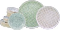 CreaTable, 24089, serie Uno Emiliana Mix, set de vaisselle de 12 pièces pour 4 personnes, service de table en faïence, lavable au lave-vaisselle et au micro-ondes, Made in Portugal