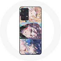 Maniacase Etui voor Samsung Galaxy A13 5G Tanjiro Inosuke en Zenitsu Demon Slayer Kimetsu no Yaiba Manga