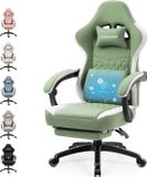 Merkloos / Sans marque Ergonomische gamingstoel met pocketvering en massagefunctie - Zwart - Geschikt tot 150 kg