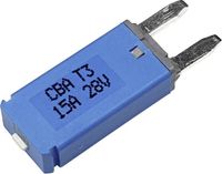 Automatische Hansor Circuit Breaker Mini, type 3. Manual Reset, 15A CBA3 Series 15A Zekeringautomaat standaard vlakzekering 15 A Blauw