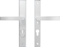 AXA Veiligheidsbeslag (Edge Plus) Smal Aluminium glad: Kruk-Kruk (model Blok) PC72 met kerntrekbeveiliging SKG***