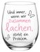 Verre à vin - 550 ml - Idéal comme cadeau pour petites amies - Design rond