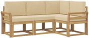 vidaXL Hoek loungeset 4-delig Wit en Beige Acacia Hout