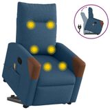 VidaXL Elektrische Massagestoel Blauw, Bruin Stof/Weefsel