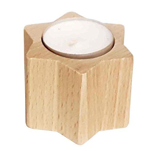 Hess - Holzspielzeug Hess - Houten theelichthouder in stervorm - Decoratie voor speciale gelegenheden - ca. 5 cm