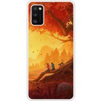 Samsung Rubberen siliconen hoesje compatibel met Galaxy A41 Herfst voor twee