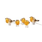 Konstsmide Roodborst Vogeltjes - 3D Kerstfiguur - Geel/Grijs - 11cm - 40 LED - IP44
