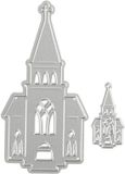 Die Creativ Company Snijmal - Kerken Ontwerp - 46x91+18x35 mm - Voor Kaarten en Scrapbooking - 1 Stuk