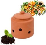 Merkloos Relaxdays Wormencompostbak Terracotta 1 L met Deksel