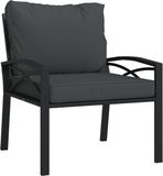 vidaXL Tuinstoel met grijze kussens 68x76x79 cm staal