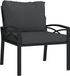 vidaXL Tuinstoel met grijze kussens 68x76x79 cm staal