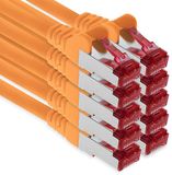 1aTTack.de - 10x 10m CAT6 Patchkabels S/FTP PIMF Afgeschermde CAT.6 RJ45 Netwerkkabel Ethernetkabel DSL LAN Router Switch Modem Patchpaneel - Oranje - 10 stuks