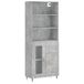 vidaXL Hoge kast, betonkleur, 69,5 x 34 x 180 cm, houtvezelplaat