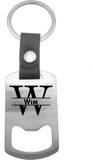 Merkloos / Sans marque Wim Luxe Sleutelhanger RVS - Leer
