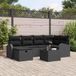 Prolenta Maison Exclusive - Tuinset met 7 delen, zwarte polyrotan loungeset