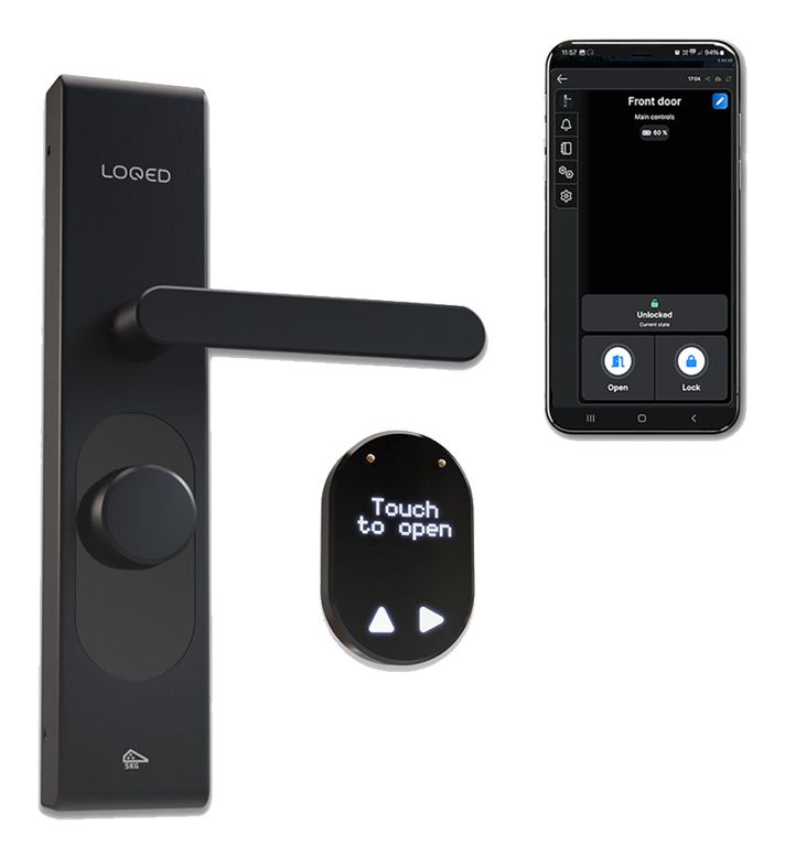 Shelly LOQED Touch Smart Lock - Slim Deurslot - Zwart - Met Smart Home Integratie