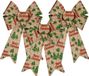 Krist+ Artesania Cerd 3x stuks kerstboomversieringen grote ornament strikjes/strikken creme/rood print 22 x 38 cm - Met ophanging