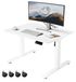 Bureau électrique réglable en hauteur, 80x60 cm, hauteur réglable de 48 à 75 cm, blanc