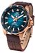 Vostok Europe Montre homme avec bracelet en cuir vintage surpiqué N1 Rocket Automatique 20 ATM SII NH35A Date, Marron, Bracelet.