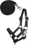 HKM Hobby Horsing Basic Hoofdstel en leidlijn Zwart One Size