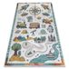 Bambino 61420 Tapis de toilette antidérapant pour enfant Motif alphabet et chiffres Crème/vert crème 80 x 150 cm