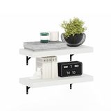 Furinno Tanna zwevende wandplanken, 57 cm, witte textuur, 2 stuks