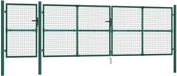 vidaXL Tuinhek van gaas 500x125 cm gegalvaniseerd staal groen