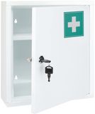 Merkloos / Sans marque Dailygoods Medicijnkastje Robuust Ontwerp - Wandkast - Gepoederd Staal - Vergrendelbaar - Schap - 31,5x10x36 cm - Opbergkast
