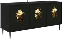 vidaXL Tv-meubel BREMEN 102 x 33 x 51 cm Zwart eiken Bewerkt hout
