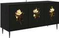vidaXL Tv-meubel BREMEN 102 x 33 x 51 cm Zwart eiken Bewerkt hout